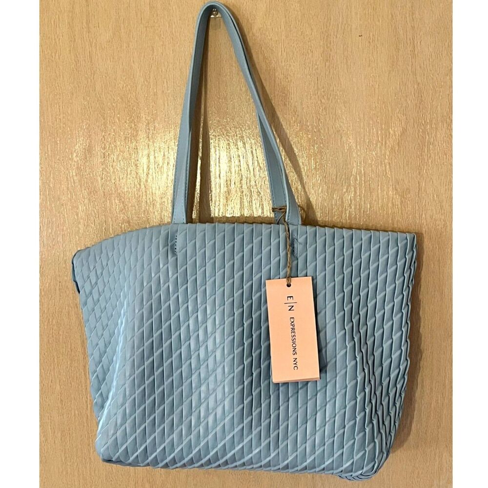 NWT Expressions NYC Sky Blue Vegan Leather Shoulder/Crossbody Bag- ECO-FRIENDLY!